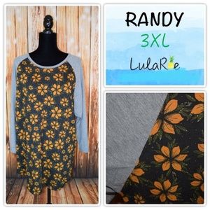 Lularoe Randy Tee Shirt 3XL Floral Fall Holiday